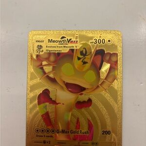 Meowth VMAX Gold Trading Card